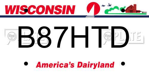 B87HTD Wisconsin License Plate