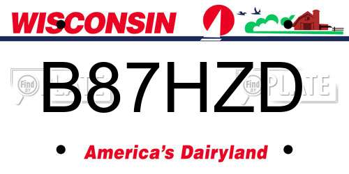 B87HZD Wisconsin License Plate