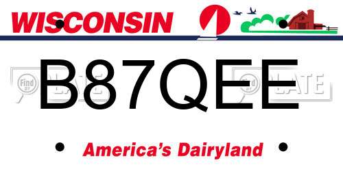 B87QEE Wisconsin License Plate