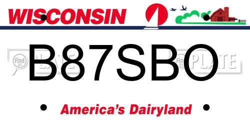 B87SBO Wisconsin License Plate