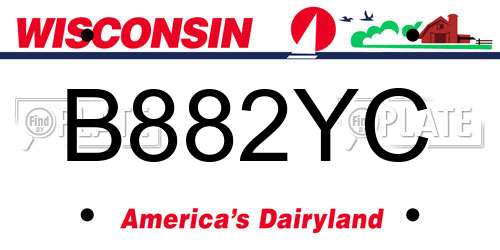 B882YC Wisconsin License Plate
