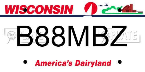 B88MBZ Wisconsin License Plate