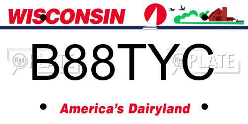 B88TYC Wisconsin License Plate