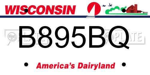 B895BQ Wisconsin License Plate