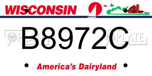 B8972C Wisconsin License Plate