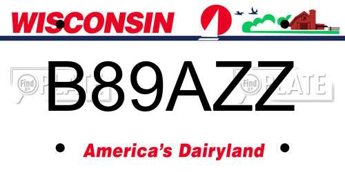 B89AZZ Wisconsin License Plate