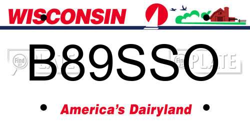 B89SSO Wisconsin License Plate