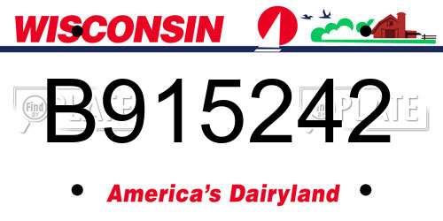 B915242 Wisconsin License Plate