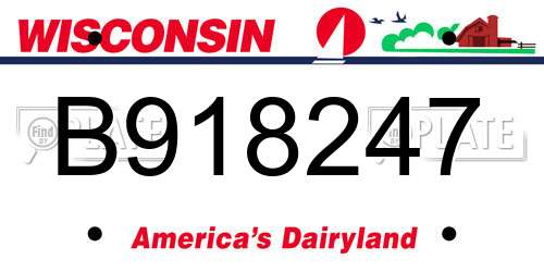 B918247 Wisconsin License Plate