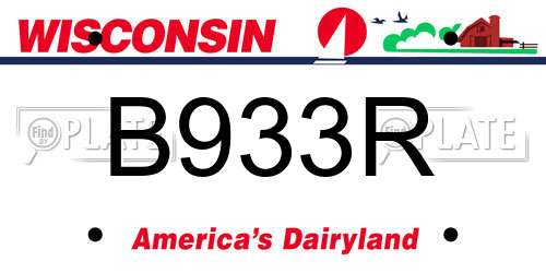 B933R Wisconsin License Plate