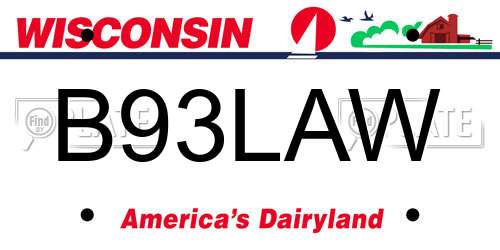 B93LAW Wisconsin License Plate