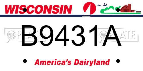 B9431A Wisconsin License Plate