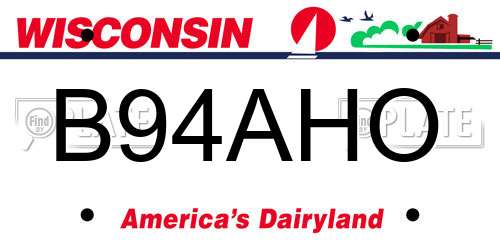B94AHO Wisconsin License Plate