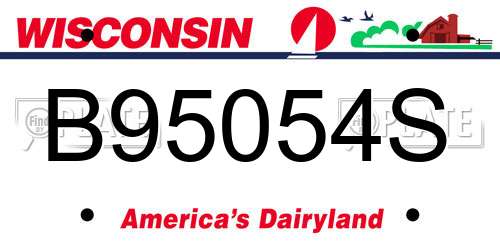 B95054S Wisconsin License Plate