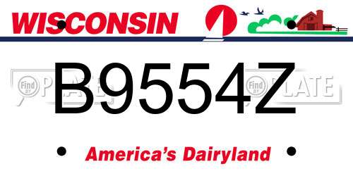 B9554Z Wisconsin License Plate