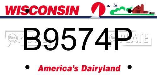 B9574P Wisconsin License Plate