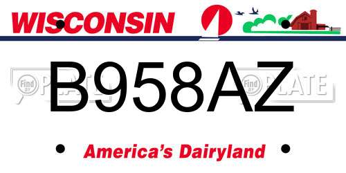 B958AZ Wisconsin License Plate