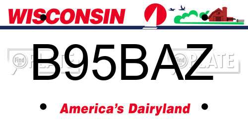 B95BAZ Wisconsin License Plate