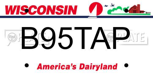 B95TAP Wisconsin License Plate