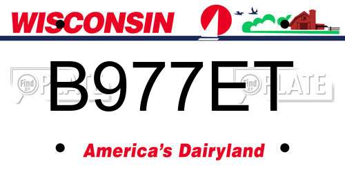 B977ET Wisconsin License Plate