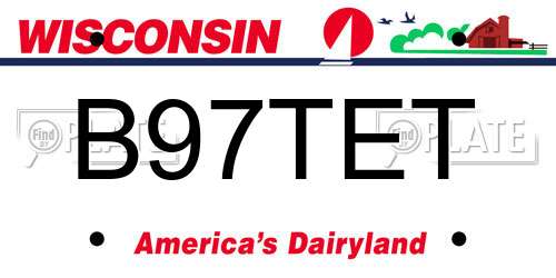 B97TET Wisconsin License Plate