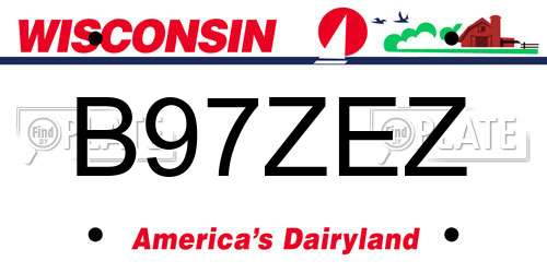 B97ZEZ Wisconsin License Plate