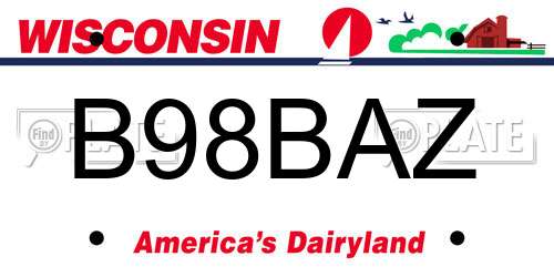 B98BAZ Wisconsin License Plate