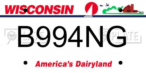 B994NG Wisconsin License Plate