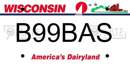 B99BAS Wisconsin License Plate