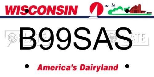 B99SAS Wisconsin License Plate