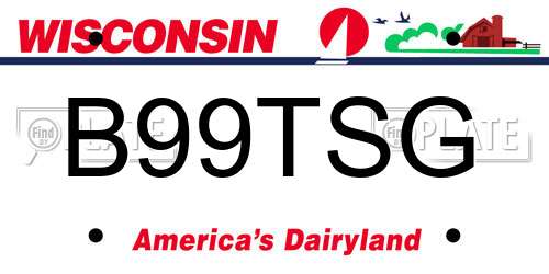 B99TSG Wisconsin License Plate