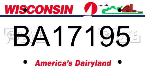 BA17195 Wisconsin License Plate