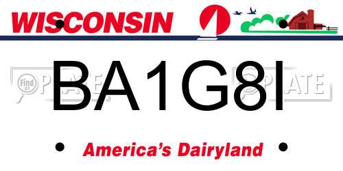 BA1G8I Wisconsin License Plate