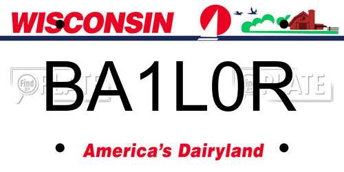 BA1L0R Wisconsin License Plate