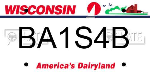 BA1S4B Wisconsin License Plate