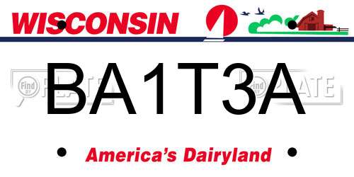 BA1T3A Wisconsin License Plate
