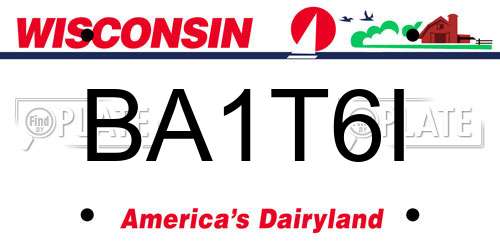 BA1T6I Wisconsin License Plate
