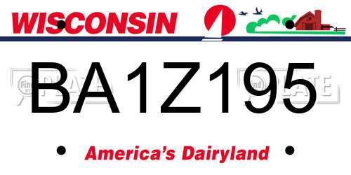 BA1Z195 Wisconsin License Plate