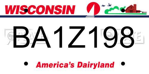 BA1Z198 Wisconsin License Plate