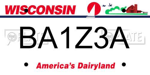 BA1Z3A Wisconsin License Plate