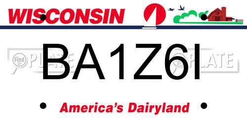 BA1Z6I Wisconsin License Plate