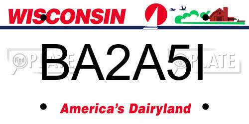 BA2A5I Wisconsin License Plate