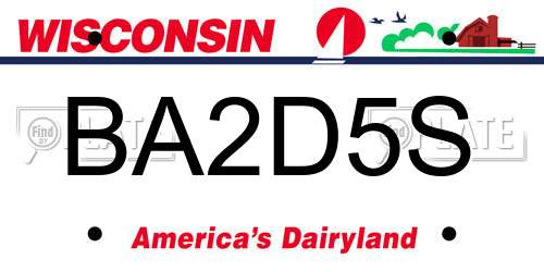 BA2D5S Wisconsin License Plate