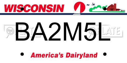 BA2M5L Wisconsin License Plate
