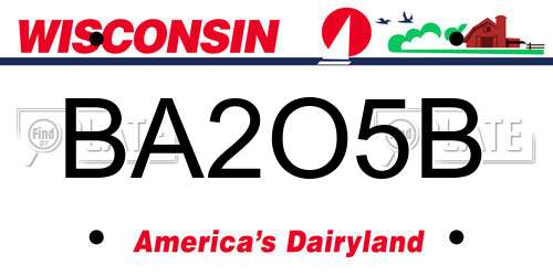BA2O5B Wisconsin License Plate