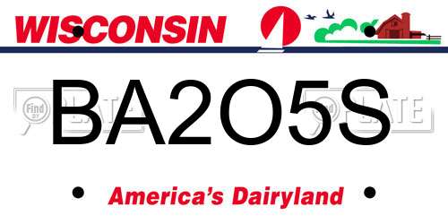 BA2O5S Wisconsin License Plate