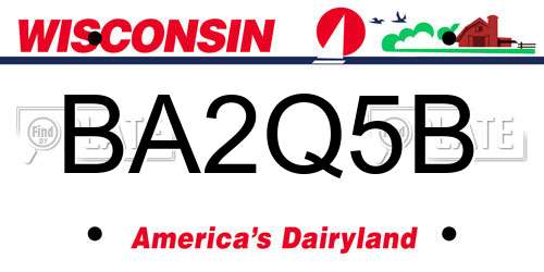BA2Q5B Wisconsin License Plate