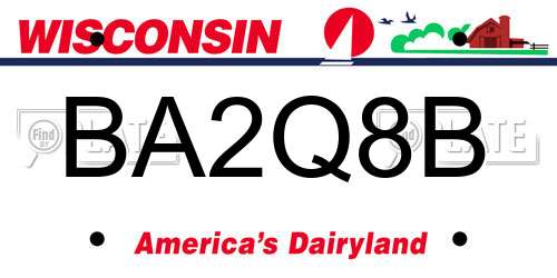 BA2Q8B Wisconsin License Plate