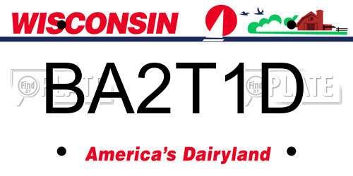 BA2T1D Wisconsin License Plate