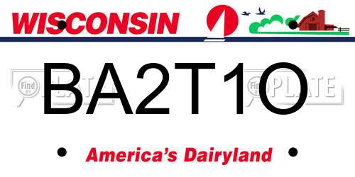 BA2T1O Wisconsin License Plate